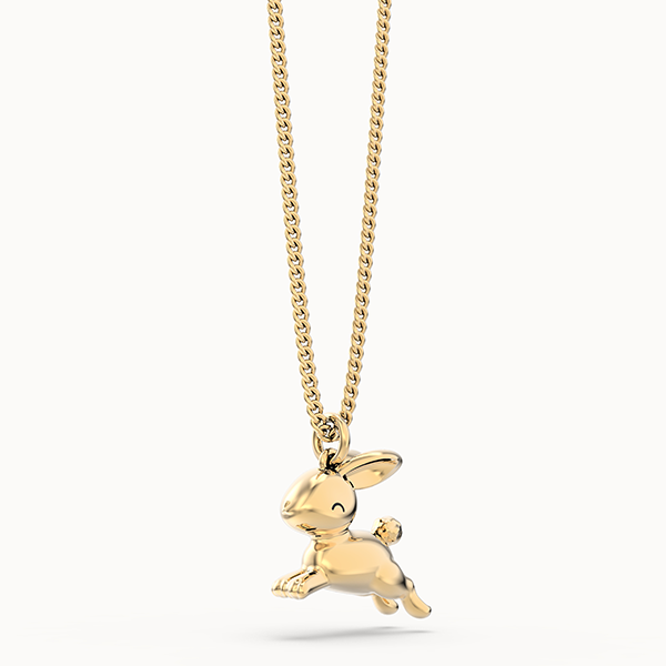 Flying Bunny necklace - by Chocli